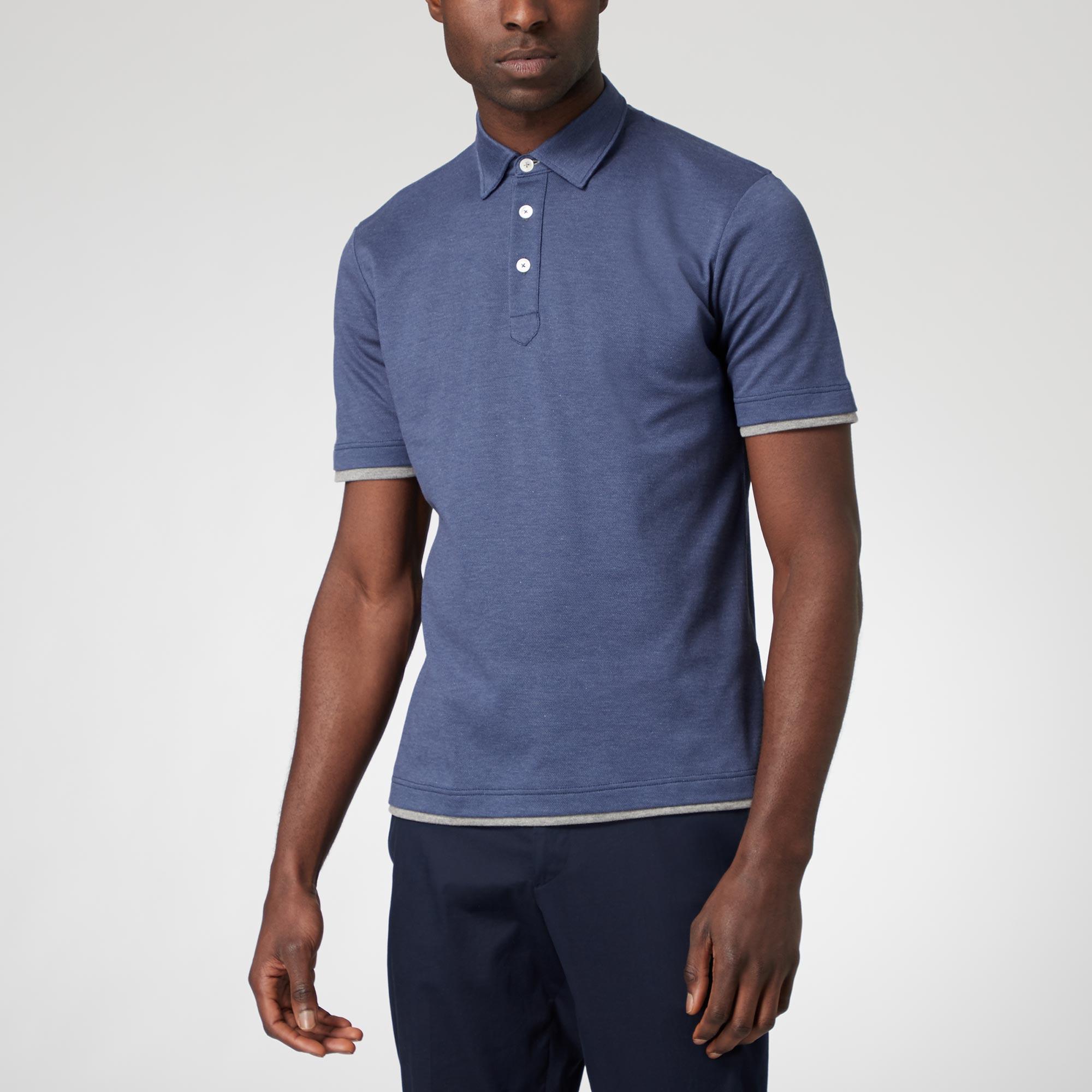 Contrasting Inserts Polo Shirt